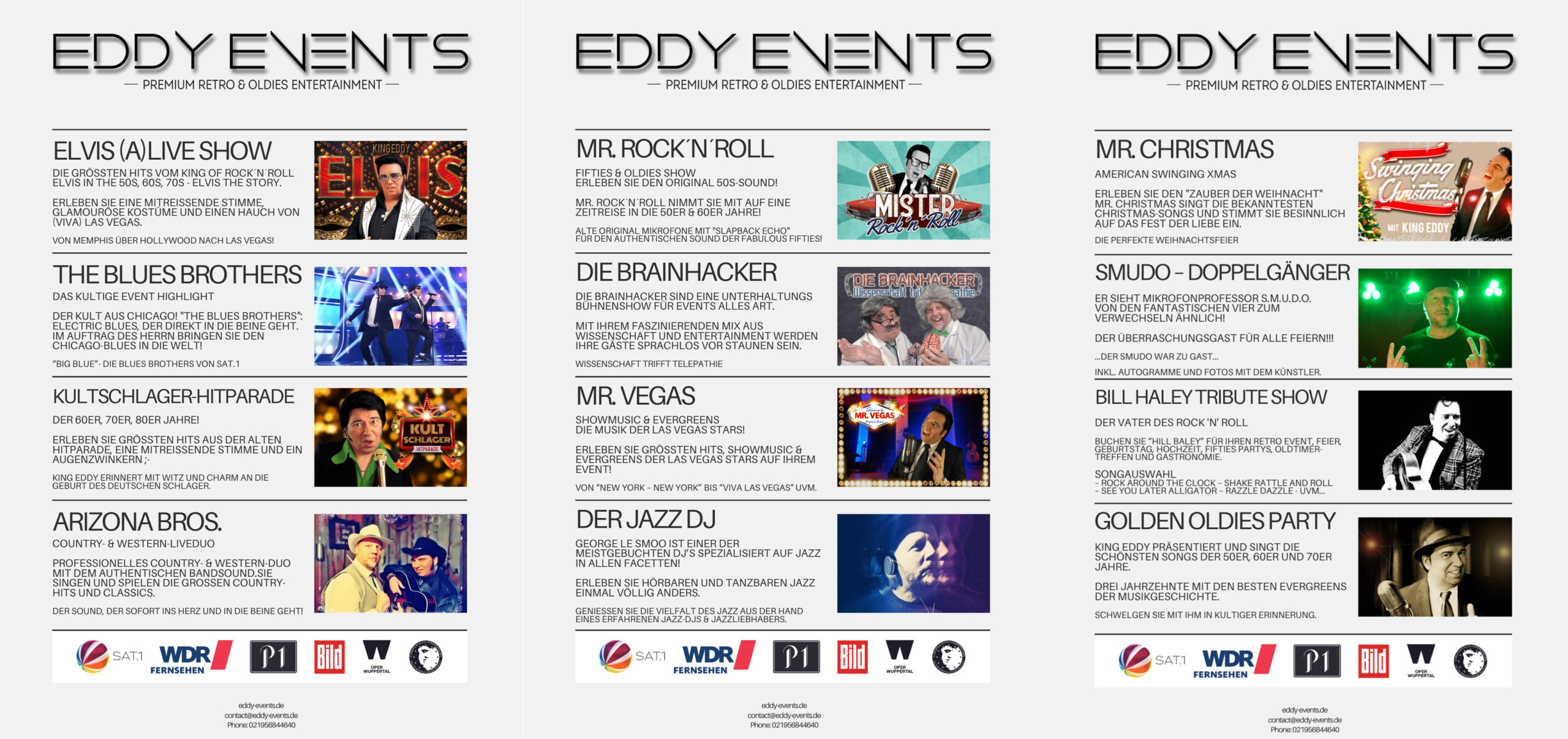 Eddy Events - Showprogramm für Premium Events - Bei Eddy-Events geht es nicht nur um großartige Musik und Unterhaltung - es geht auch darum, unseren Kunden eine herausragende Erfahrung zu bieten. Deshalb sind wir stets bemüht, Ihnen den bestmöglichen Service zu bieten und dafür zu sorgen, dass Ihre Veranstaltung ein voller Erfolg wird. Wir freuen uns darauf, Ihnen bei der Planung Ihrer nächsten Feier behilflich zu sein.